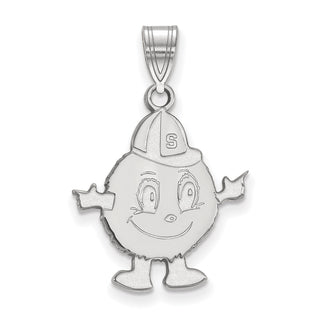 Sterling Silver Rhodium-plated LogoArt Syracuse University Mascot Large Pendant SS025SYU