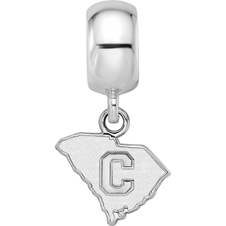 Sterling Silver Rhodium-plated LogoArt The Citadel XS Dangle Bead Charm
