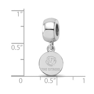 Sterling Silver Rhodium-plated LogoArt The Citadel XS Dangle Bead Charm
