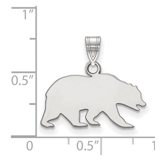 14k White Gold LogoArt University of California Berkeley Bear Small Pendant