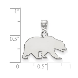 10k White Gold LogoArt University of California Berkeley Bear Small Pendant