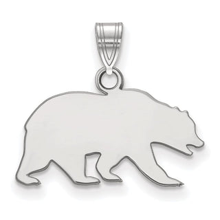 14k White Gold LogoArt University of California Berkeley Bear Small Pendant