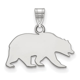 14k White Gold LogoArt University of California Berkeley Bear Small Pendant