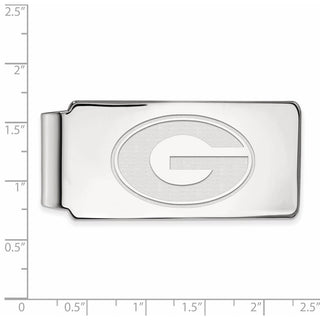 Sterling Silver Rhodium-plated LogoArt University of Georgia Letter G Money Clip