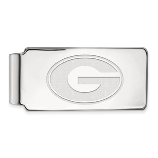 Sterling Silver Rhodium-plated LogoArt University of Georgia Letter G Money Clip