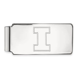 Sterling Silver Rhodium-plated LogoArt University of Illinois Letter I Money Clip