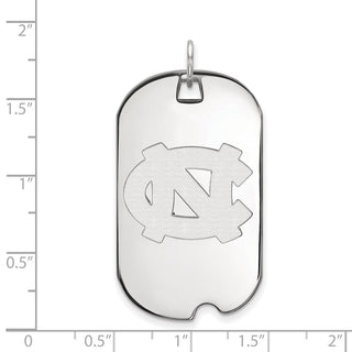 10k White Gold LogoArt University of North Carolina N-C Large Dog Tag Pendant