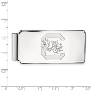 Sterling Silver Rhodium-plated LogoArt University of South Carolina Money Clip