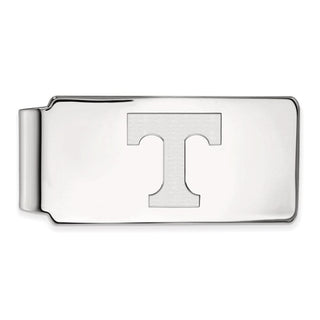 10k White Gold LogoArt University of Tennessee Letter T Money Clip
