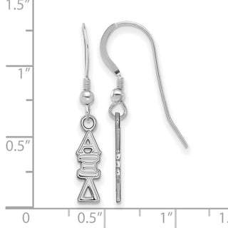 Sterling Silver Rhodium-plated LogoArt Alpha Xi Delta Sorority Greek Letters Small Dangle Wire Earrings