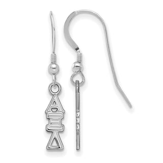 Sterling Silver Rhodium-plated LogoArt Alpha Xi Delta Sorority Greek Letters Small Dangle Wire Earrings
