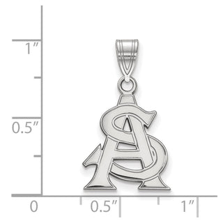 10k White Gold LogoArt Arizona State University A-S Medium Pendant