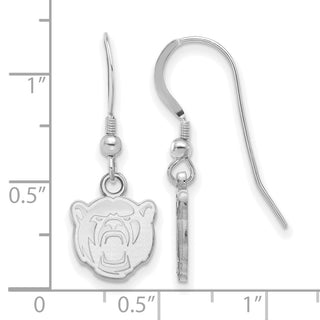 Sterling Silver Rhodium-plated LogoArt Baylor University Extra Small Dangle Wire Earrings