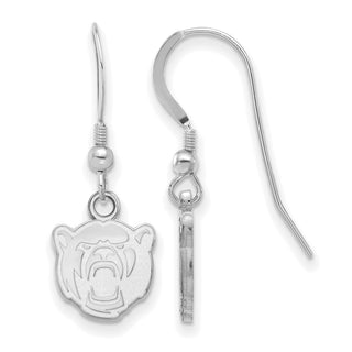 Sterling Silver Rhodium-plated LogoArt Baylor University Extra Small Dangle Wire Earrings