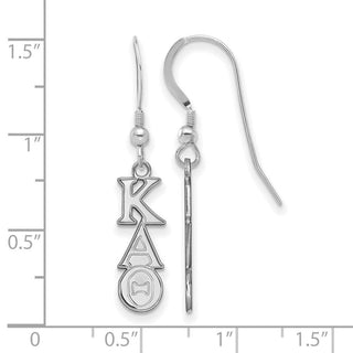 Sterling Silver Rhodium-plated LogoArt Kappa Alpha Theta Extra Sorority Greek Letters Small Dangle Wire Earrings