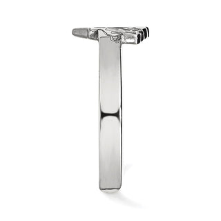Sterling Silver Rhodium-plated NHL LogoArt Pittsburgh Penguins Toe Ring