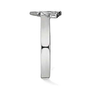 Sterling Silver Rhodium-plated NHL LogoArt Pittsburgh Penguins Toe Ring