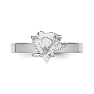 Sterling Silver Rhodium-plated NHL LogoArt Pittsburgh Penguins Toe Ring
