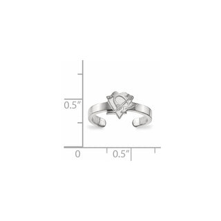 Sterling Silver Rhodium-plated NHL LogoArt Pittsburgh Penguins Toe Ring