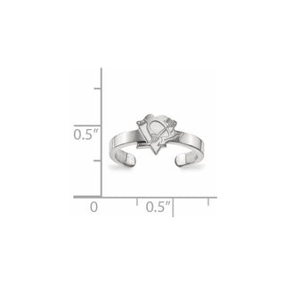 Sterling Silver Rhodium-plated NHL LogoArt Pittsburgh Penguins Toe Ring