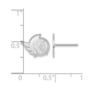 Sterling Silver Rhodium-plated NHL LogoArt Ottawa Senators Extra Small Post Earrings