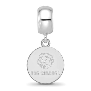 Sterling Silver Rhodium-plated LogoArt The Citadel Small Dangle Bead SS026TCI