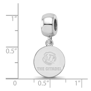 Sterling Silver Rhodium-plated LogoArt The Citadel Small Dangle Bead SS026TCI