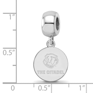 Sterling Silver Rhodium-plated LogoArt The Citadel Small Dangle Bead SS026TCI