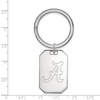 Sterling Silver Rhodium-plated LogoArt University of Alabama Key Ring