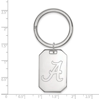 Sterling Silver Rhodium-plated LogoArt University of Alabama Key Ring