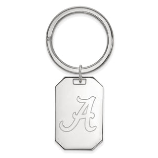 Sterling Silver Rhodium-plated LogoArt University of Alabama Key Ring