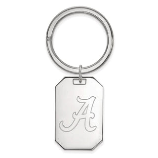 Sterling Silver Rhodium-plated LogoArt University of Alabama Key Ring