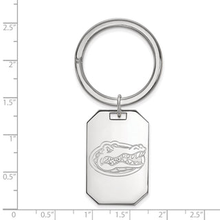 Sterling Silver Rhodium-plated LogoArt University of Florida Gator Key Ring