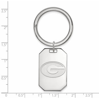 Sterling Silver Rhodium-plated LogoArt University of Georgia Letter G Key Ring
