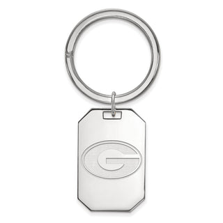 Sterling Silver Rhodium-plated LogoArt University of Georgia Letter G Key Ring