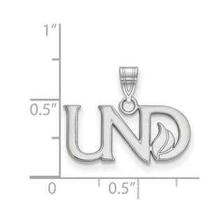 14k White Gold LogoArt University of North Dakota U-N-D Small Pendant