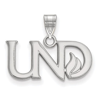 Sterling Silver Rhodium-plated LogoArt University of North Dakota U-N-D Small Pendant