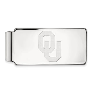 Sterling Silver Rhodium-plated LogoArt University of Oklahoma O-U Money Clip