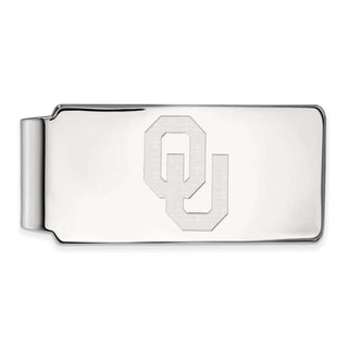 Sterling Silver Rhodium-plated LogoArt University of Oklahoma O-U Money Clip