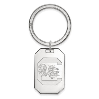 Sterling Silver Rhodium-plated LogoArt University of South Carolina Key Ring