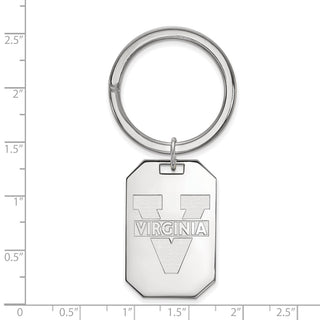 Sterling Silver Rhodium-plated LogoArt University of Virginia Key Ring