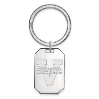 Sterling Silver Rhodium-plated LogoArt University of Virginia Key Ring