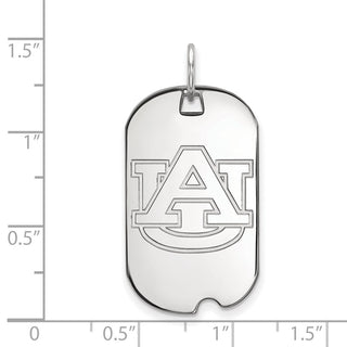 Sterling Silver Rhodium-plated LogoArt Auburn University Small Dog Tag Pendant