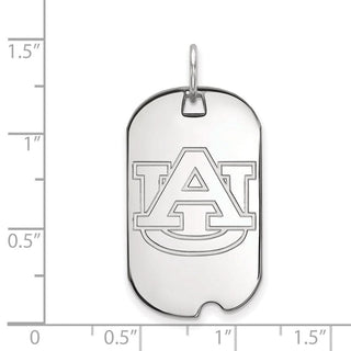 Sterling Silver Rhodium-plated LogoArt Auburn University Small Dog Tag Pendant
