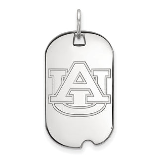 10k White Gold LogoArt Auburn University Small Dog Tag Pendant