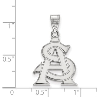 10k White Gold LogoArt Arizona State University A-S Large Pendant