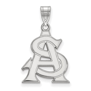 14k White Gold LogoArt Arizona State University A-S Large Pendant