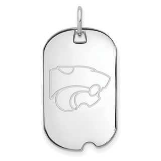 10k White Gold LogoArt Kansas State University Wildcat Small Dog Tag Pendant
