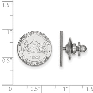 Sterling Silver Rhodium-plated LogoArt Montana State University Crest Lapel Pin