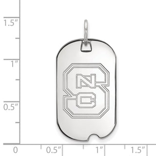 10k White Gold LogoArt North Carolina State University N-C-S Small Dog Tag Pendant